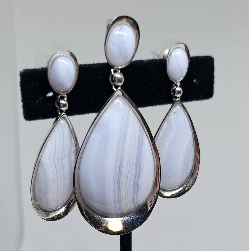 VTG Caspian Sterling Blue Lace Agate Set